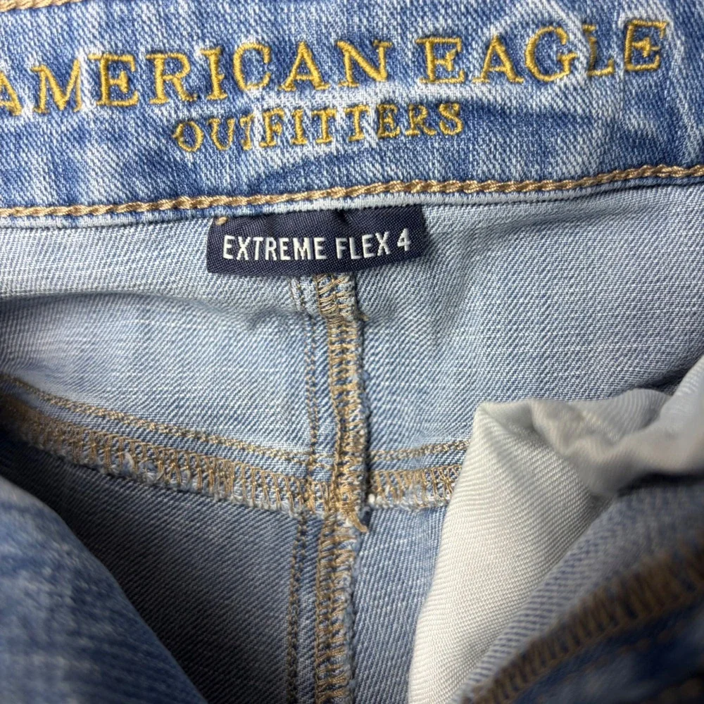 American Eagle Extreme Flex 4 Slim Jeans Light Wash Blue Mens 30x30 Denim - Picture 13 of 14